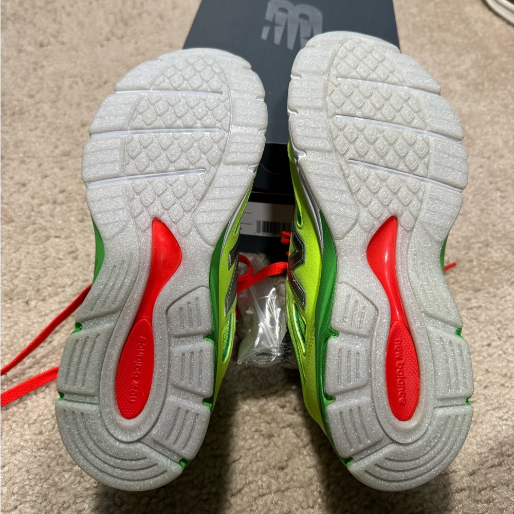 New Balance Kids' Neon Green and Silver Sneakers - Picture 3 of 6